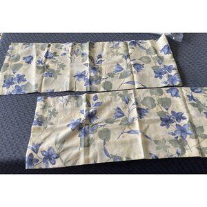 Dan River Vintage Window Valance Set of 2 Yellow Blue floral green 84 x 16